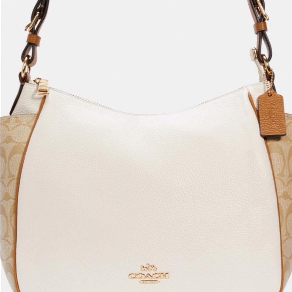 Rori Coach bag in the color khaki and chalk